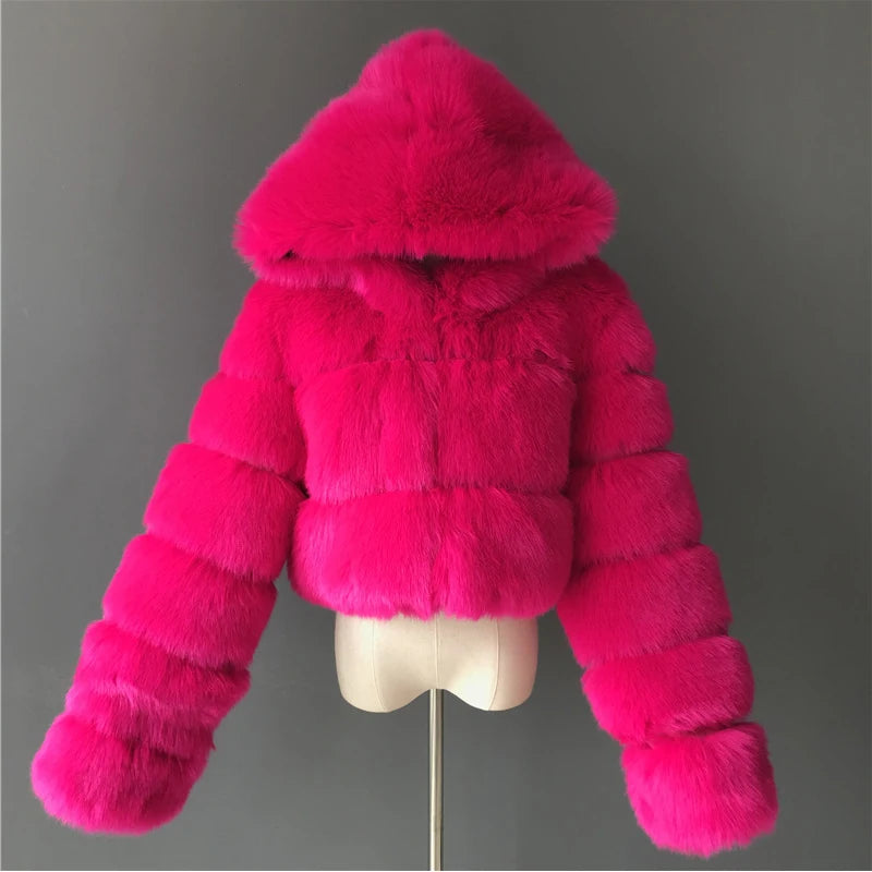 Women's Faux Fur Hooded Jacket