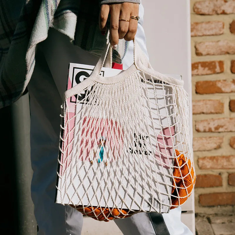Trendy Cotton Mesh Tote Bag