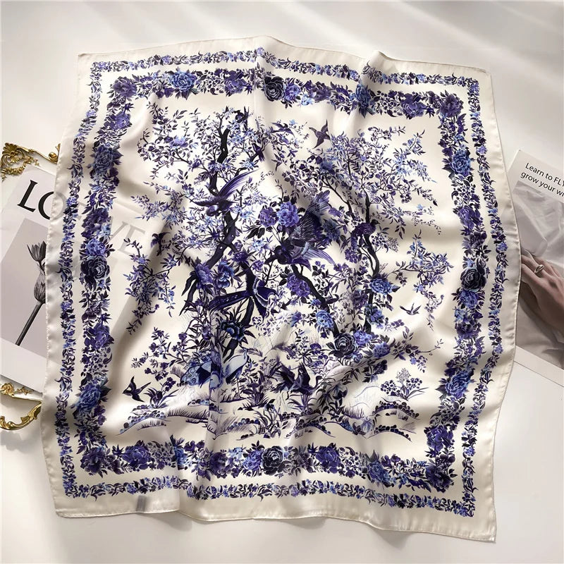 La Dolce Vita Printed Square Silk Scarf