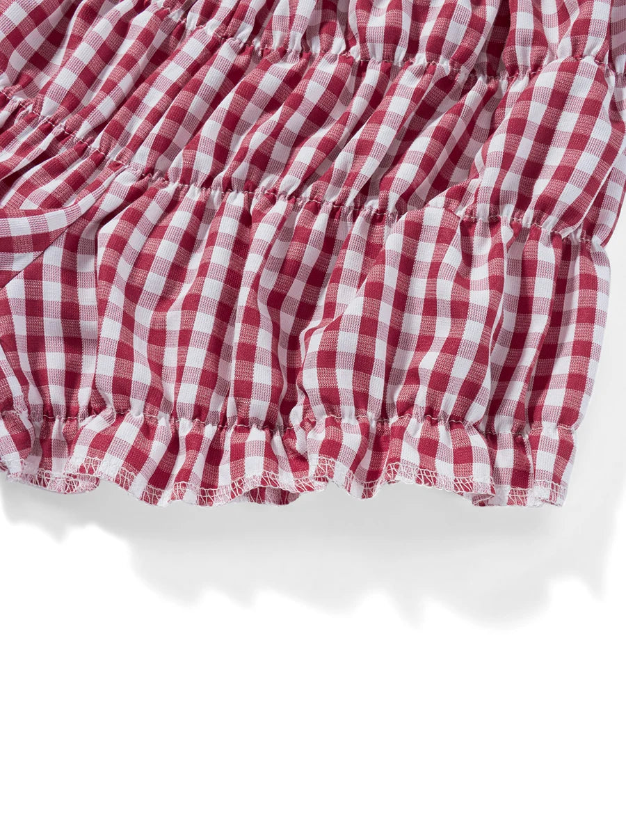 Green Trendy Checkered Bloomer Shorts