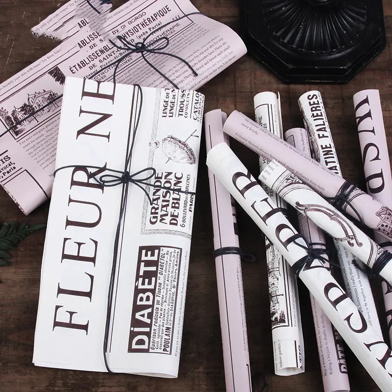 English Print Newspaper Wrapping Paper