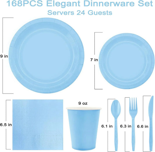 Light Blue Disposable Tableware