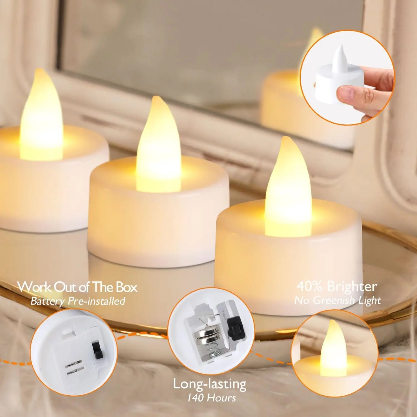 Flameless LED Tealight Candles