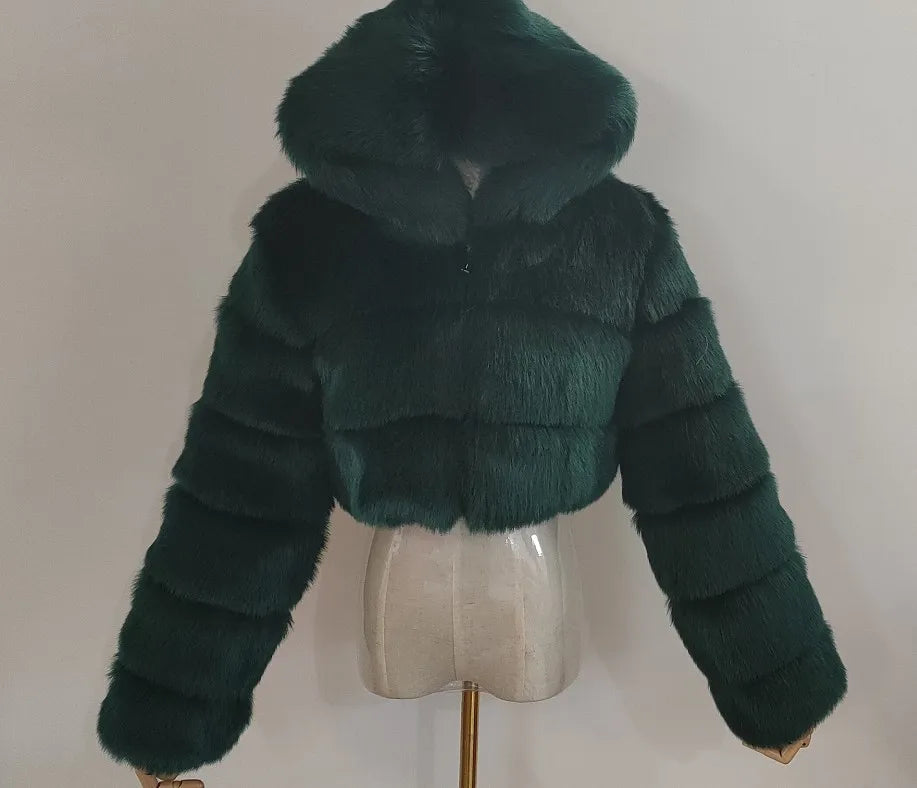 Women's Faux Fur Hooded Jacket