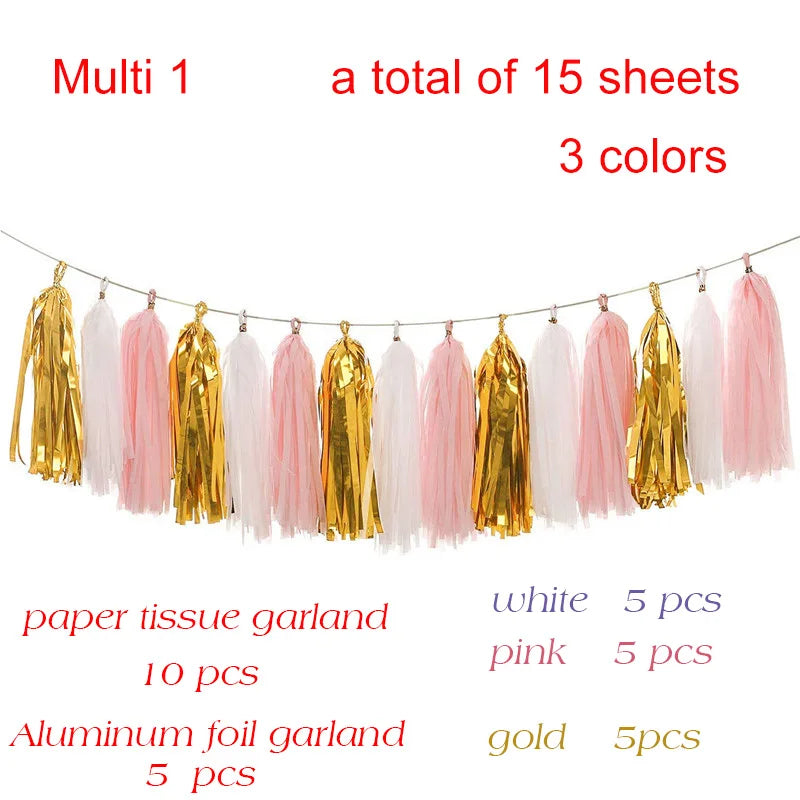 Tissue Paper Tassel Garland