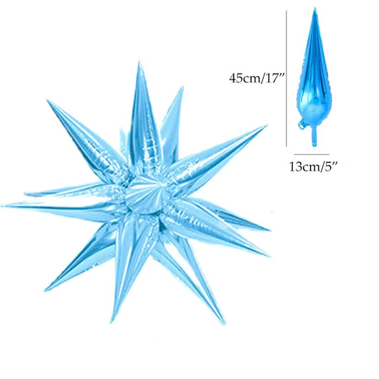 Blue Explosion Star Foil Balloons