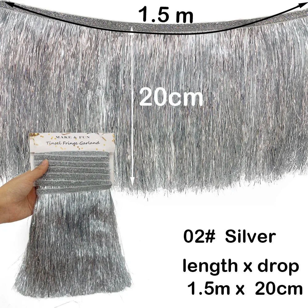 1.5m Premium Metallic Fringe Tassel Banner