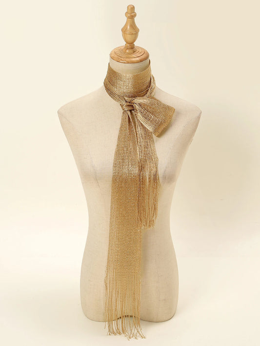 Gold Trendy Skinny Scarf