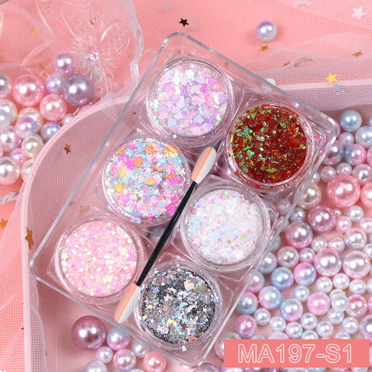 Sporty Eyeshadow Glitter Gel Cream, set of 6