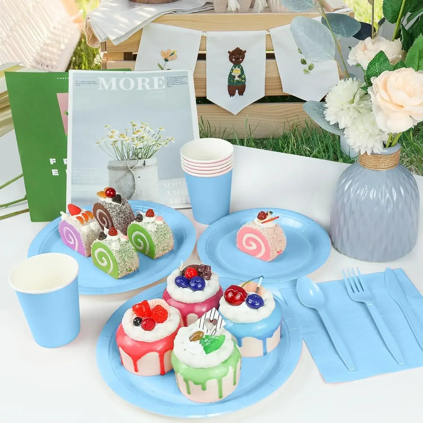 Light Blue Disposable Tableware