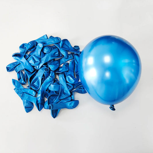 Blue Metallic Latex Balloons