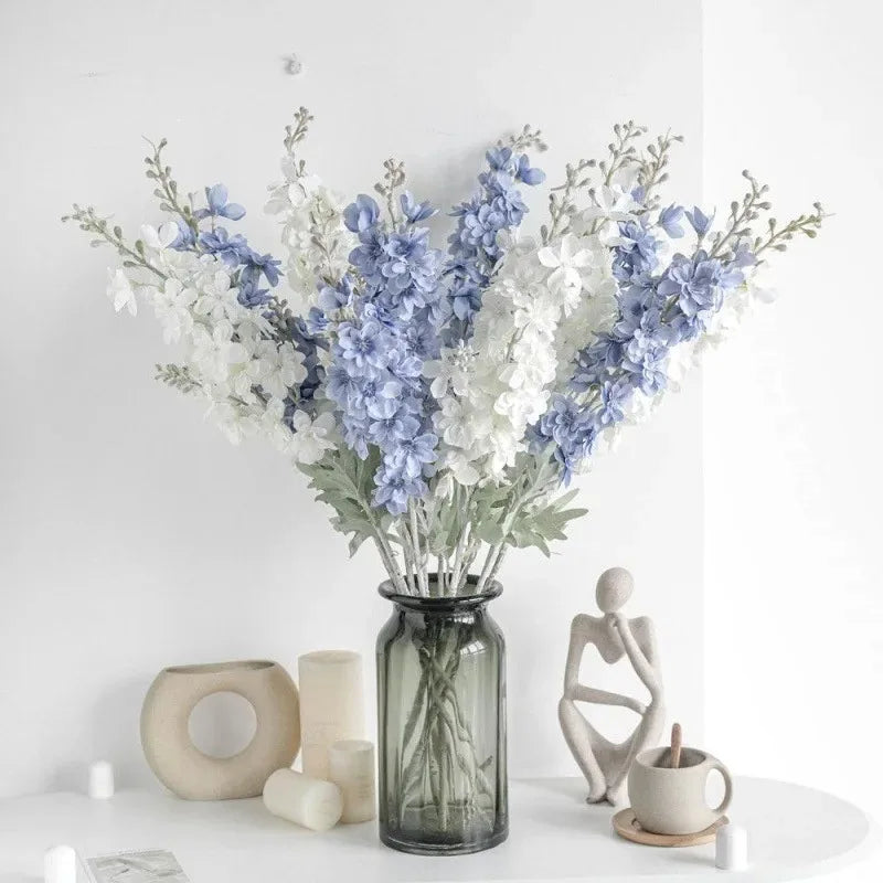 Delphinium Artificial Flower Bouquet – Elegant Silk Peony Arrangement