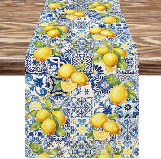 Lemon Linen Table Runner
