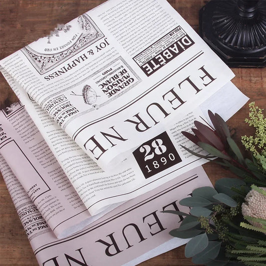 English Print Newspaper Wrapping Paper