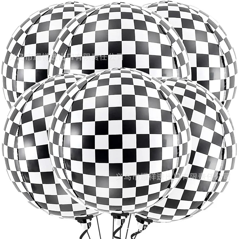 Checkered Round Balloons
