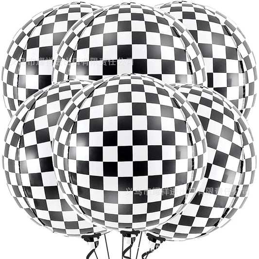 Checkered Round Balloons