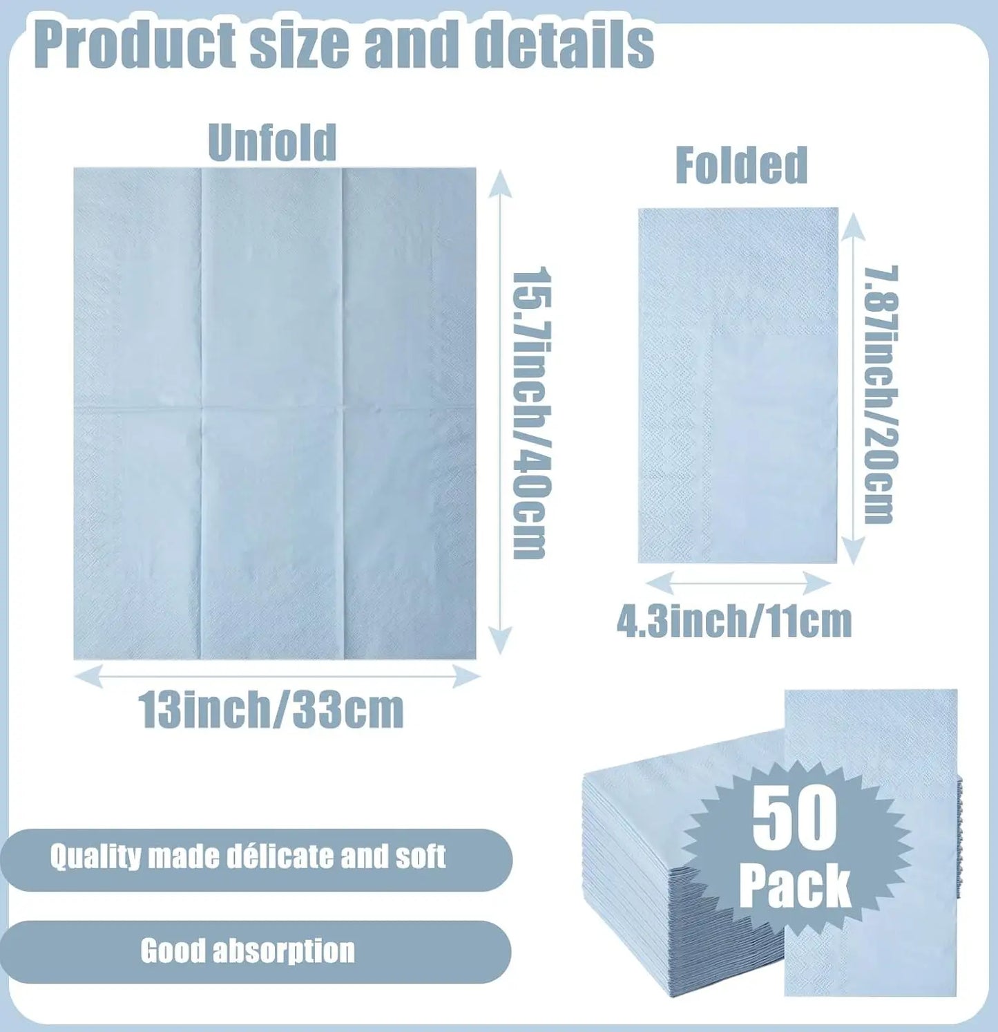Dusty Blue Cocktail Napkins