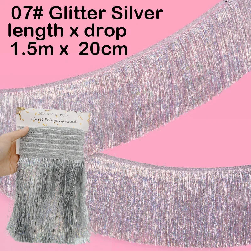 1.5m Premium Metallic Fringe Tassel Banner
