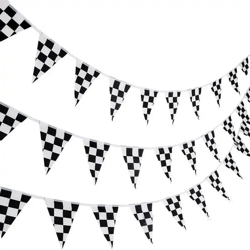 Triangle Checkered Hanging Flags