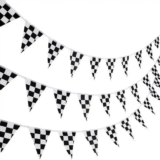 Triangle Checkered Hanging Flags