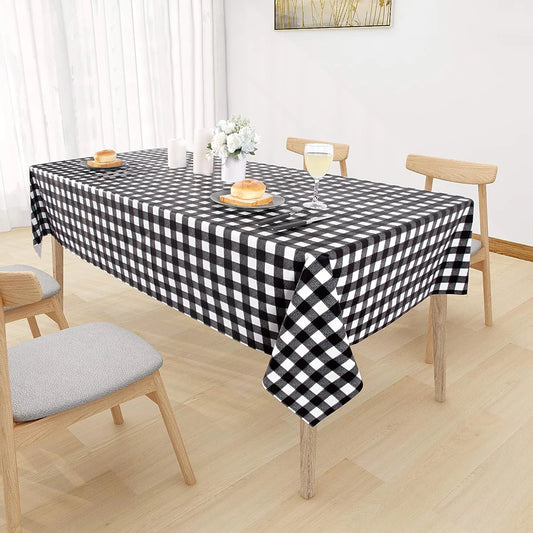 Black Checkered Disposable Tablecloth