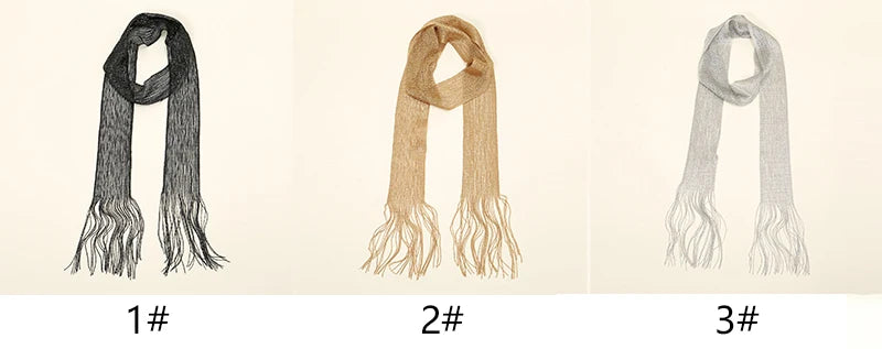 Silver Trendy Skinny Scarf
