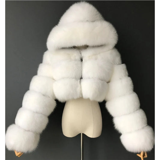 Women's Faux Fur Hooded Jacket