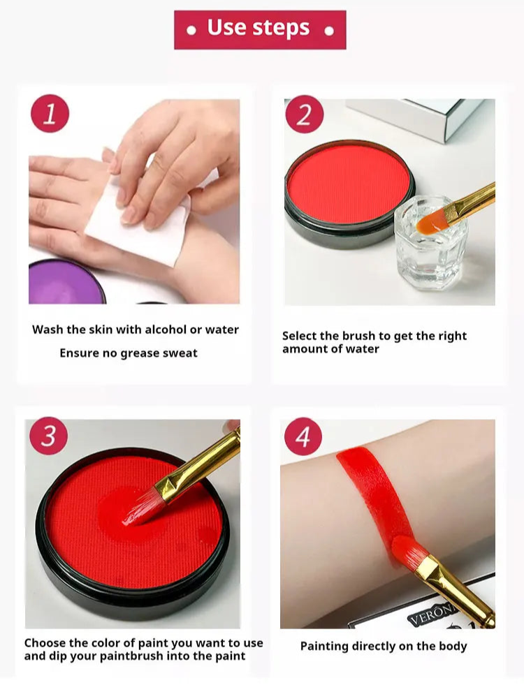 Sporty Water-Soluble Face and Body Paint