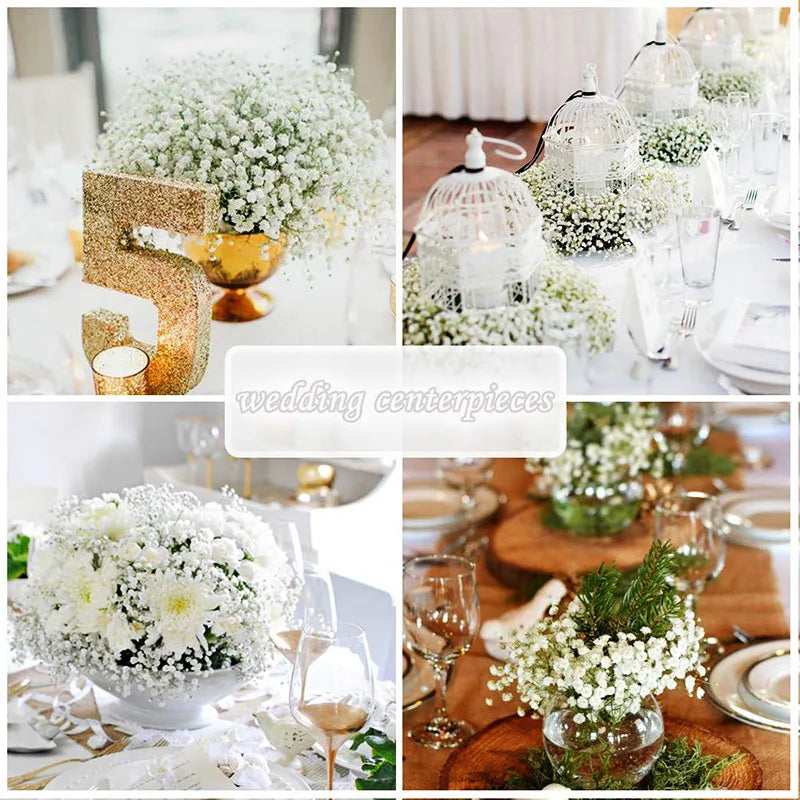 Artificial Baby's Breath and Decorative Leaves