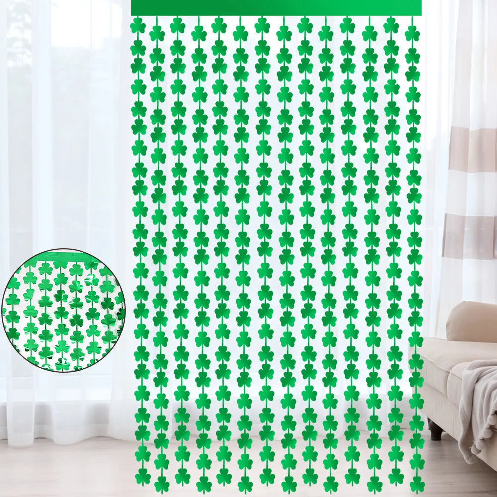 Green Clover Backdrop Curtain