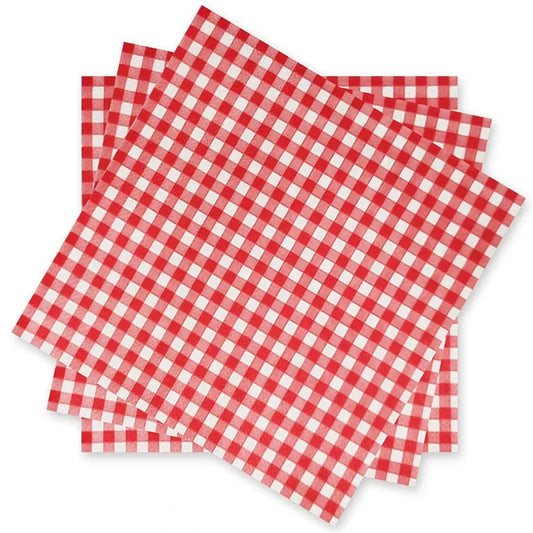 Red Gingham Disposable Napkins