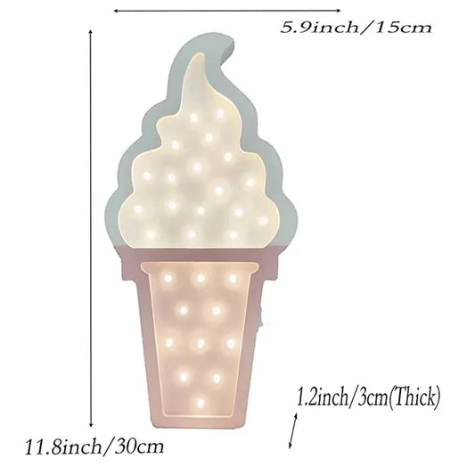 Wooden Ice Cream LED Light