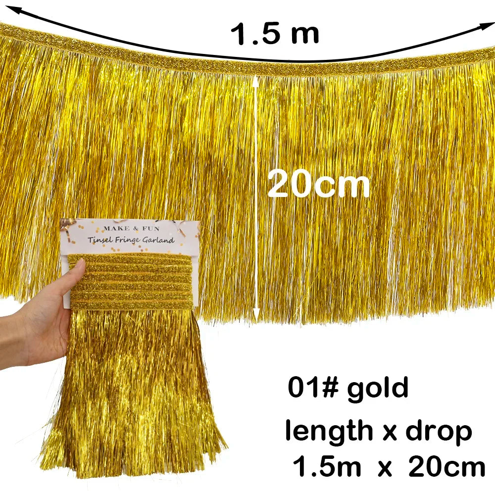 1.5m Premium Metallic Fringe Tassel Banner