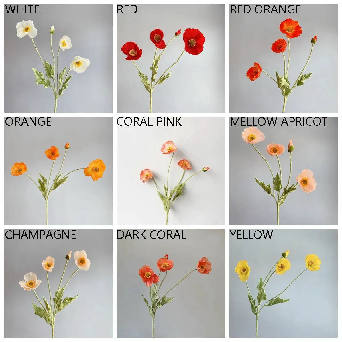 Elegant Artificial Poppy Bouquet
