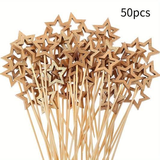 Star Wooden Party Picks – Set of 50