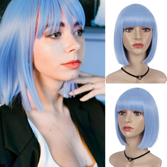 Blue Short Bob Wig