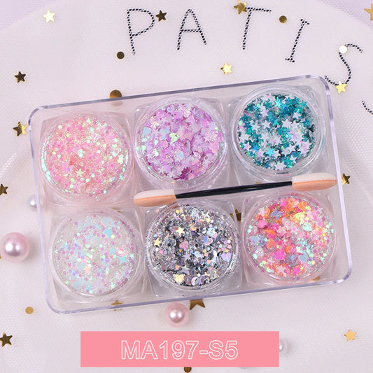 Pastel Eyeshadow Glitter Gel Cream, set of 6