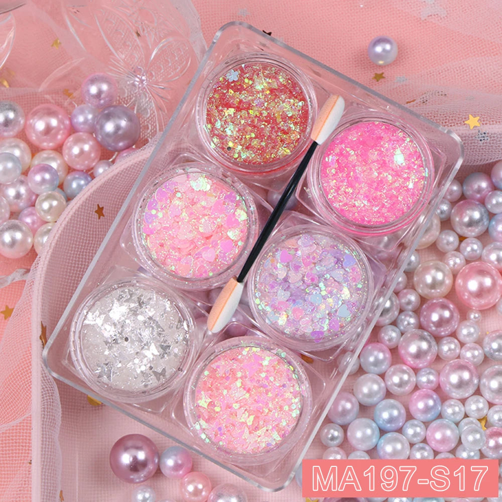 Falling in Love Eyeshadow Glitter Gel Cream, set of 6